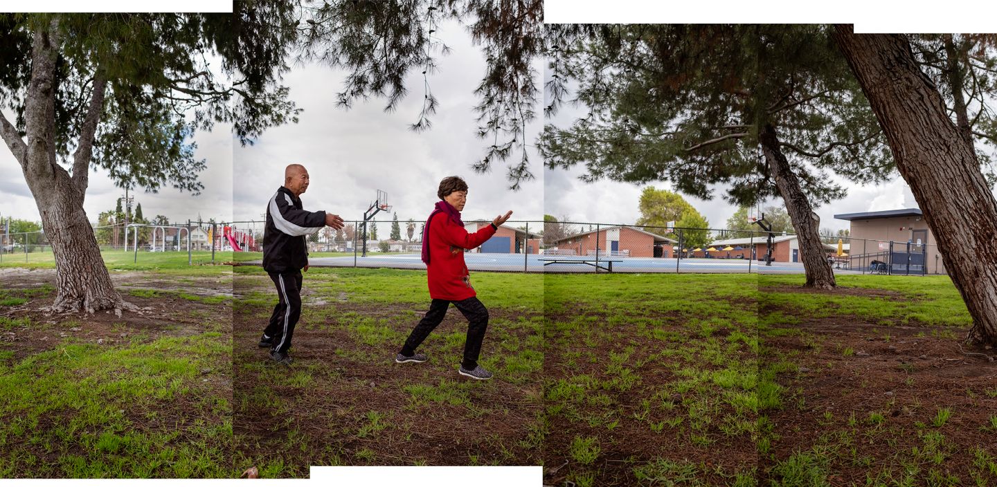 Judy and Sam Chung are avid practitioners of Tai Chi, and come to nearby Carolyn Rosas Park in Rowland Heights to take classes with other older adults everyday.