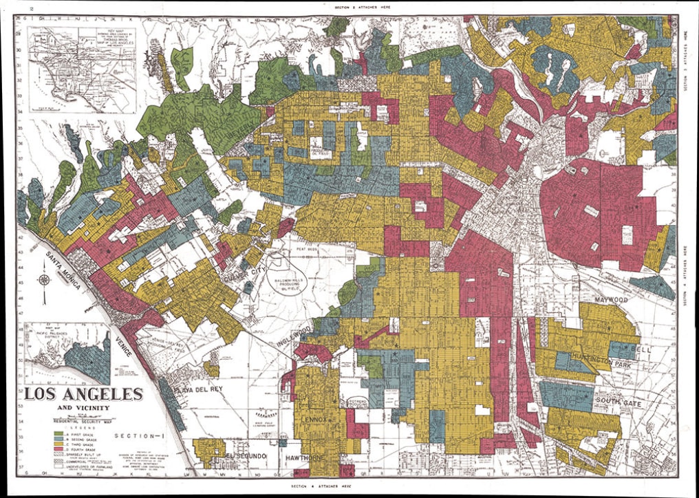 Map of redlining in Los Angeles