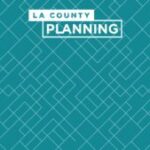 Pattern teal background with LA County Planning logo in white